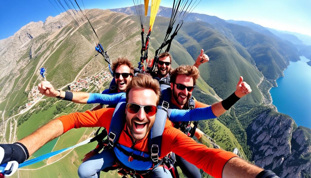 Tandem flights enjoying the thrill of paragliding