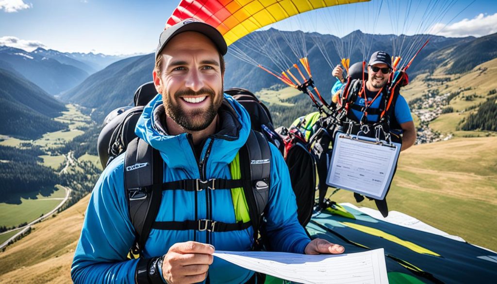 tandem paragliding school selection