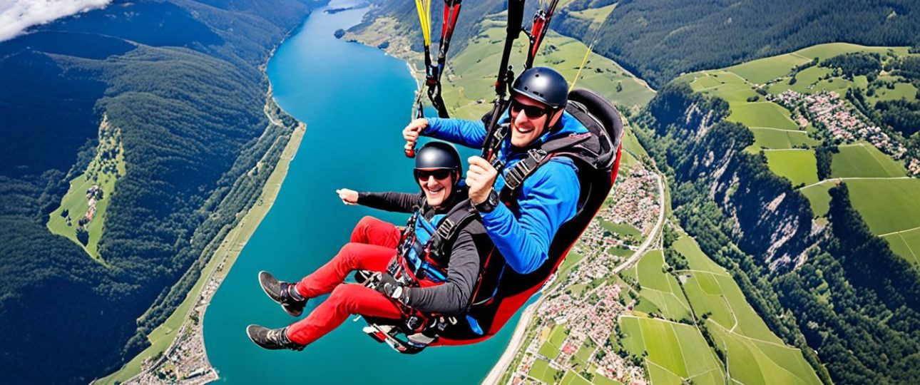 tandem paragliding take off